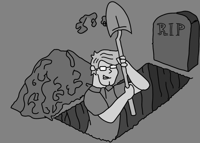 let it ripple cartoon digging grave vector let it ripple cartoon digging grave